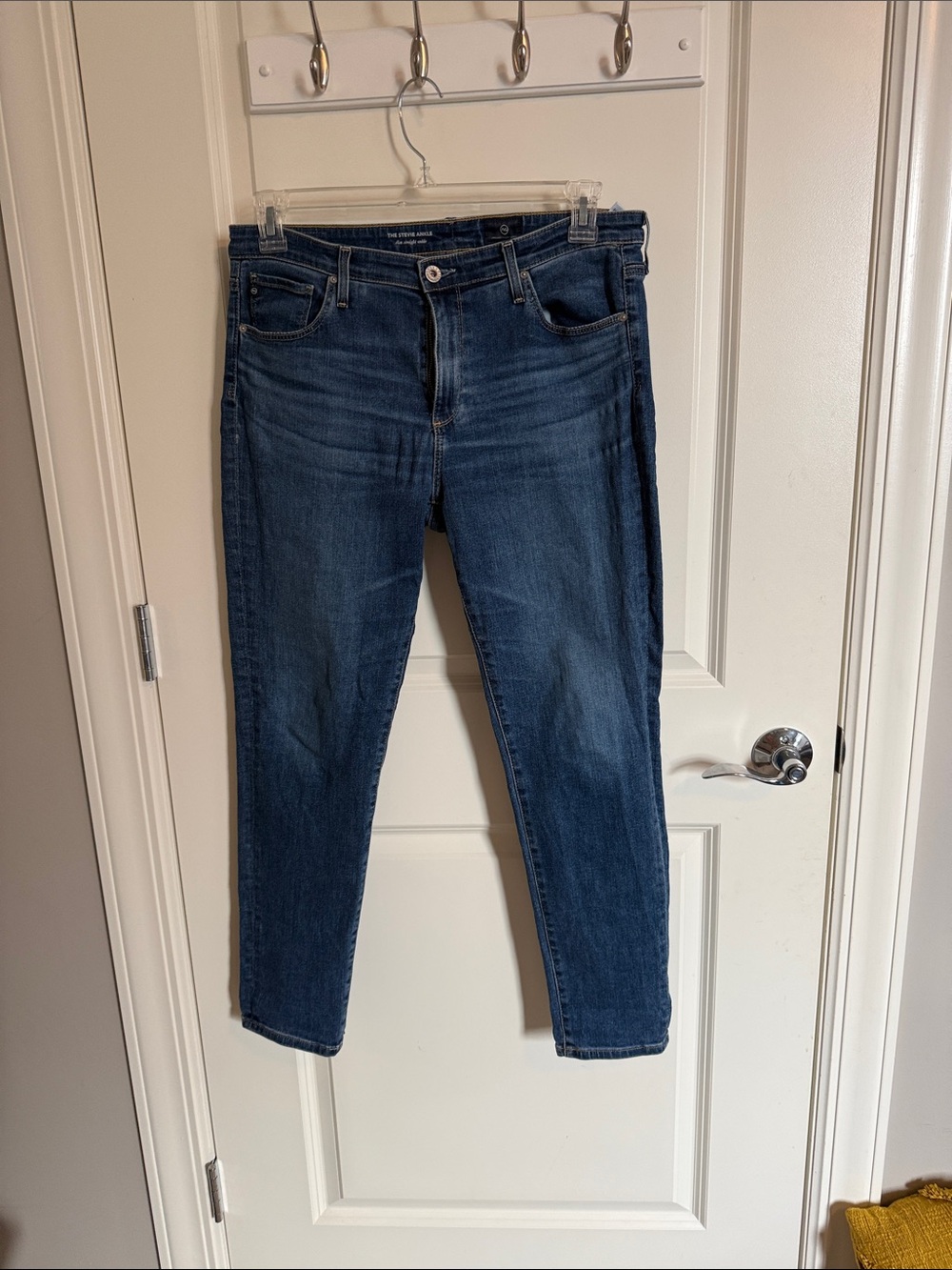 AG Adriano Goldschmied Dark Blue Cropped Slim Jeans